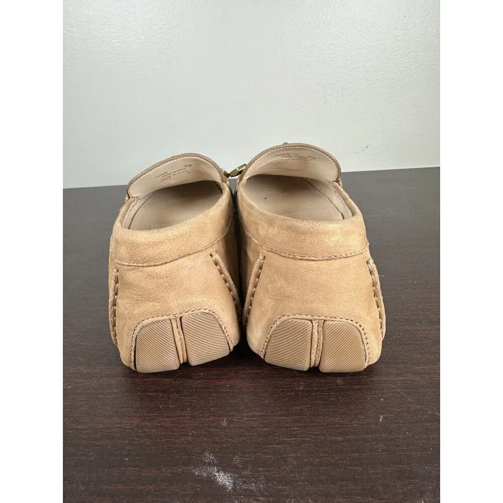 Cole Haan Evelyn Bow Driver Loafer Birch Beige Nubuck Size 9.5 Women’s